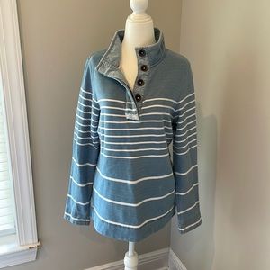 Joules Blue and White Striped Sweatshirt